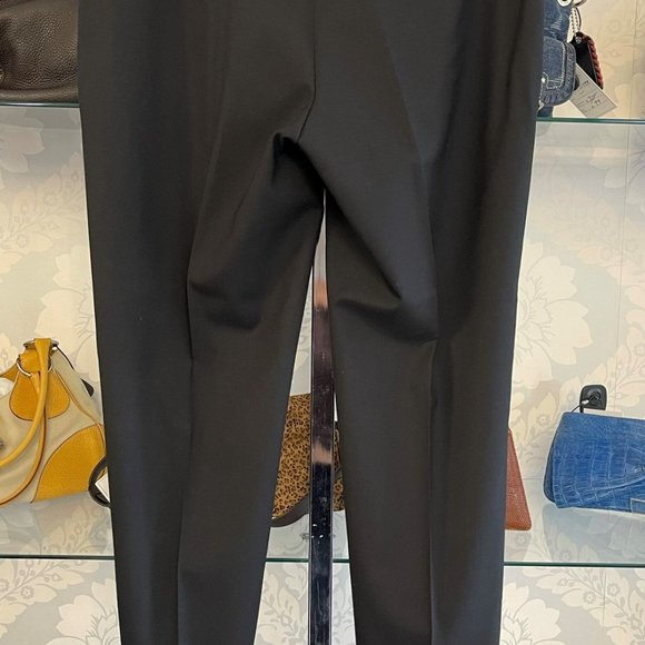 NINA RAYNOR Black Wool Blend Straight Leg Flat Front Dress Pant - Picture 7 of 12